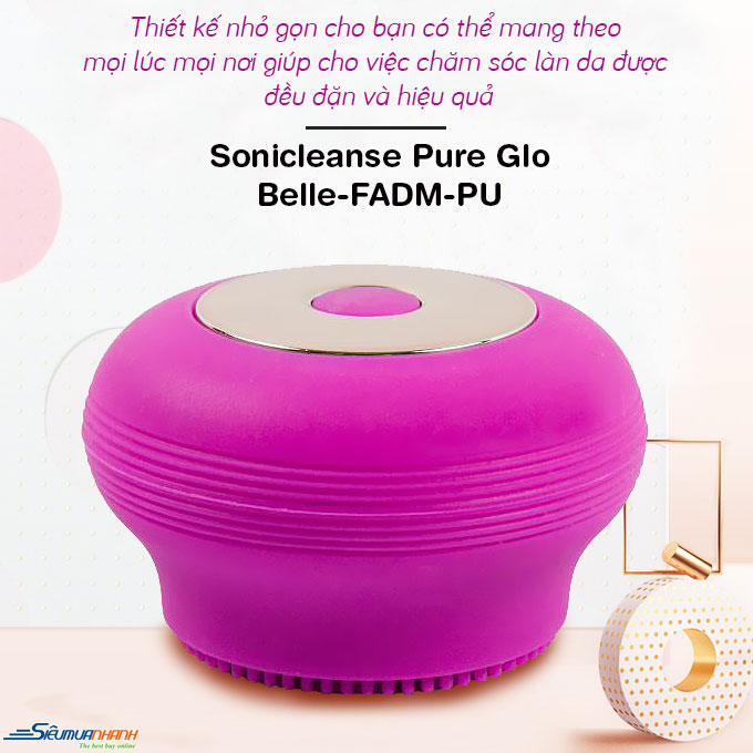 Máy rửa mặt mini công nghệ siêu âm Sonicleanse Pure Glo Belle FADM-PU